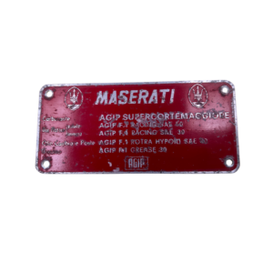 Lubricand I D Plate Used